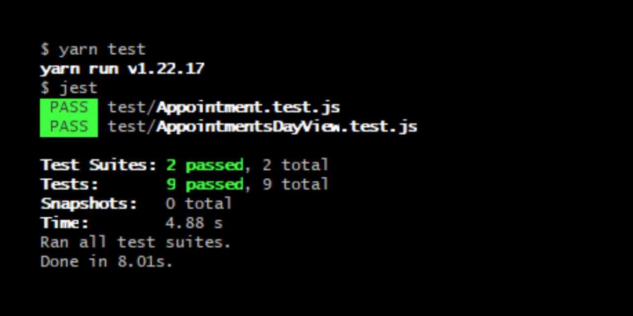 Appointments Mastering React Test Driven Development screenshot
